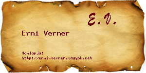 Erni Verner névjegykártya